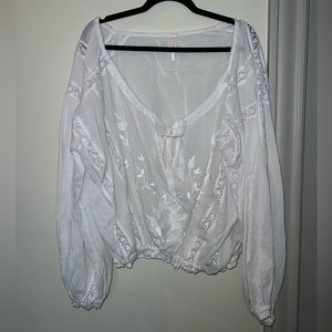Free People S White Blouse